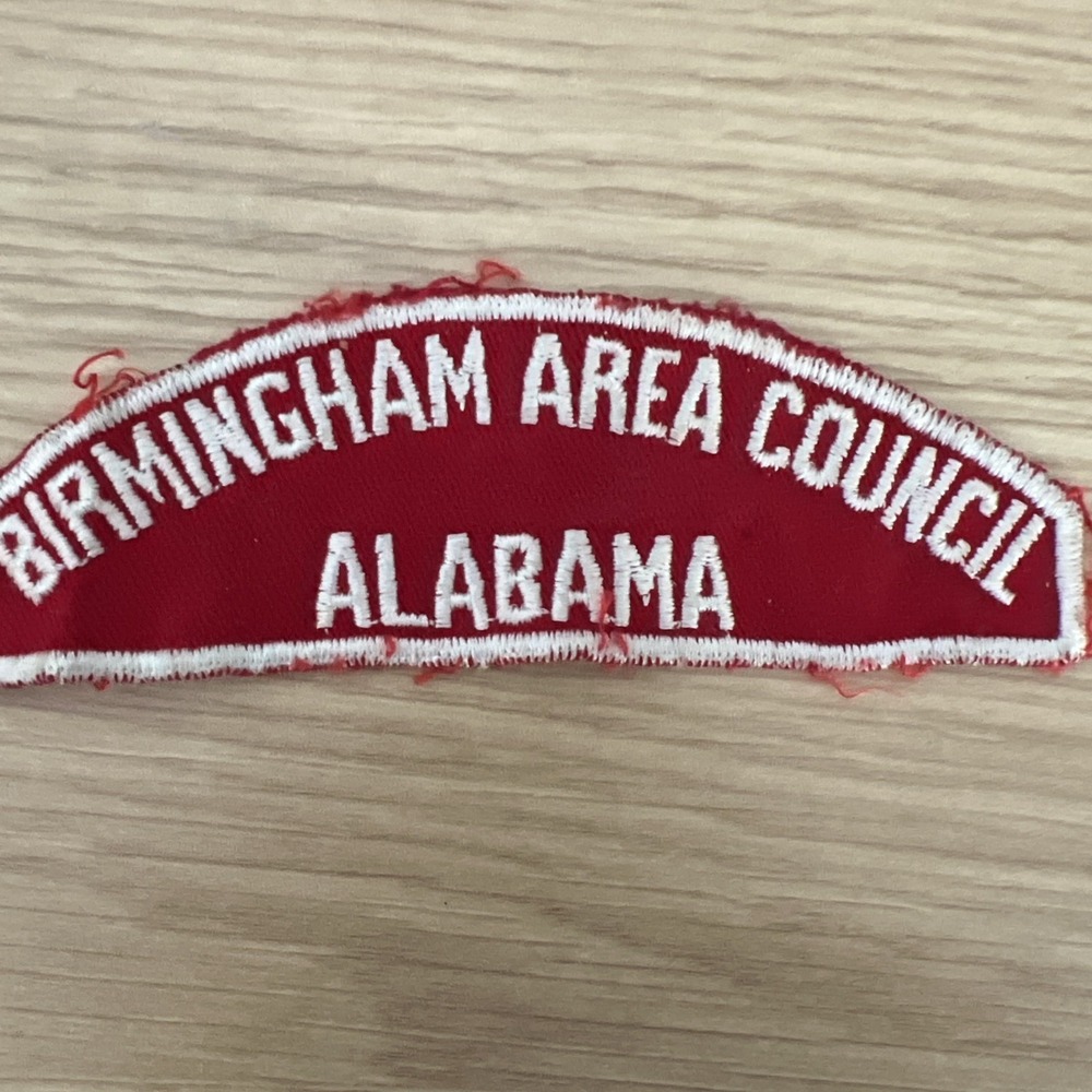 BIRMINGHAM AREA COUNCIL * ALABAMA / RED & WHITE STRIP - Boy Scout BSA 1970s